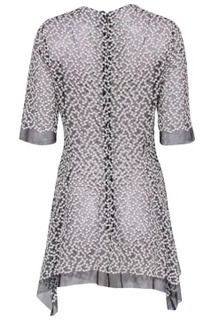 Lela Rose - Black & White Embroidered Mesh Top Sz 6