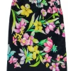Leonard - Navy & Multicolored Floral Print Pencil Skirt Sz S