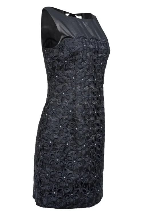Lilly Pulitzer - Black Daisy Eyelet Sleeveless Dress w/ Rhinestones Sz 6
