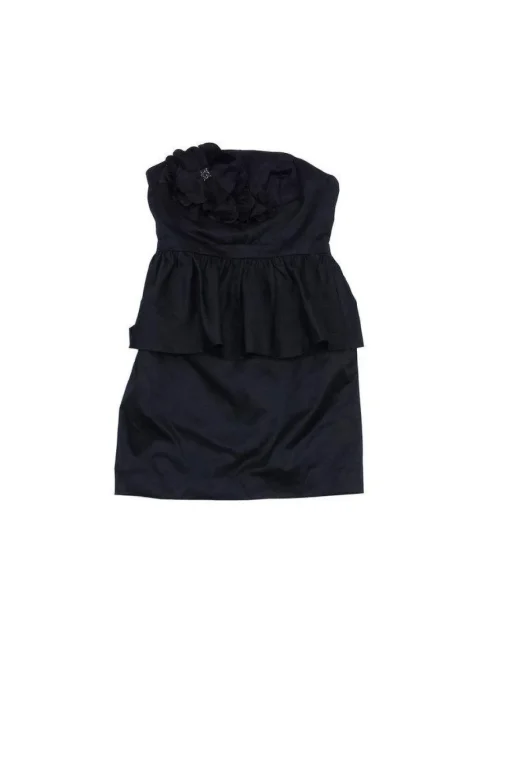 Lilly Pulitzer - Black Peplum Strapless Dress Sz 8