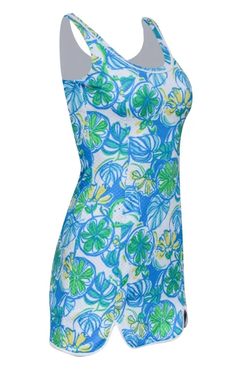 Lilly Pulitzer - Blue & Multicolor Fruity Floral Print Mini Dress Sz XXS