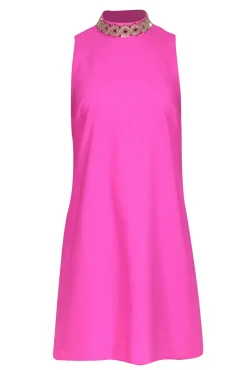 Lilly Pulitzer - Bright Pink Mock Neck Shift Dress Sz 2