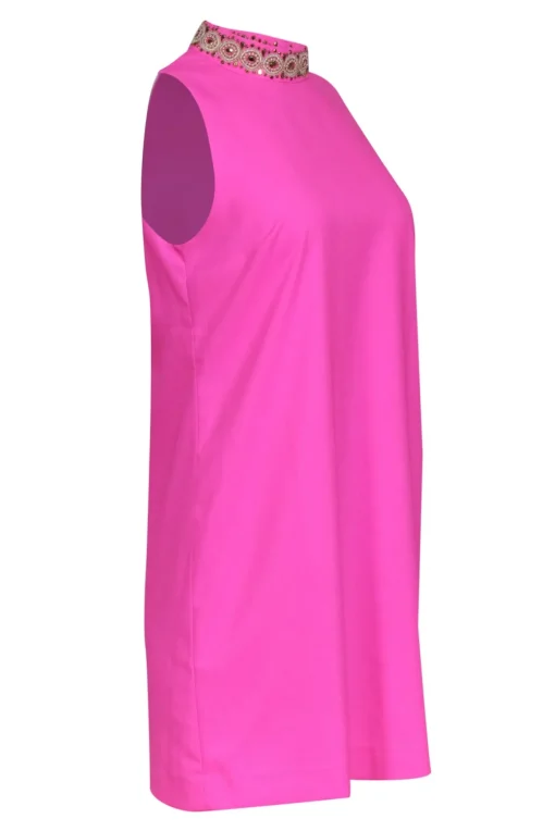Lilly Pulitzer - Bright Pink Mock Neck Shift Dress Sz 2