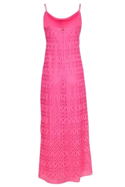 Lilly Pulitzer - Bubblegum Pink Crochet Maxi Slip Dress Sz M