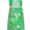 Lilly Pulitzer - Green & White Floral Print Cotton Sheath Dress Sz 12