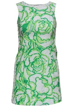 Lilly Pulitzer - Green & White Textured Dress w/ Crochet Trim Sz 0