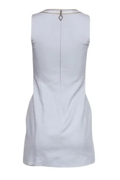 Lilly Pulitzer - Grey Cotton Sheath Dress w/ Metallic Embroidery Sz 00