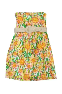 Lilly Pulitzer - Multicolor Floral Print Cotton Strapless Dress Sz 0