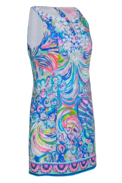 Lilly Pulitzer - Multicolor Swirled Printed Sheath Dress w/ Embroidered Front Sz 10