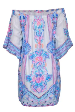 Lilly Pulitzer - Multi-Colored Off The Shoulder Mini Dress Sz M