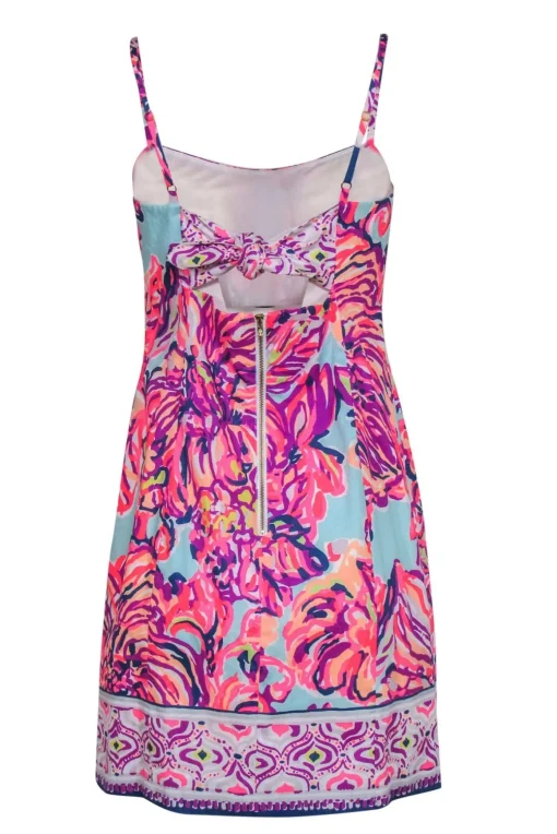Lilly Pulitzer - Multicolor Floral Textured Cotton Fitted Mini Dress Sz 8