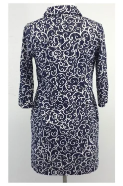 Lilly Pulitzer - Navy & White Print Cotton Shirt Dress Sz 0