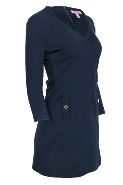 Lilly Pulitzer - Navy Ribbed Knit "Charlena" Dress Sz XS