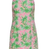 Lilly Pulitzer - Neon Pink & Green Garden Print Dress w/ Lace Details Sz 4