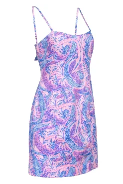 Lilly Pulitzer - Pink & Blue Alligator & Pineapple Print Sheath Dress Sz 6