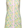Lilly Pulitzer - Pink, Green, & Yellow Floral Grasshopper Print Shift Dress Sz 2