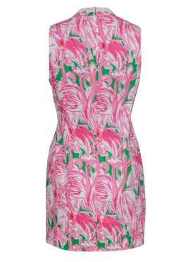 Lilly Pulitzer - Pink, Green & White Flamingo Print 