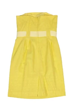 Lilly Pulitzer - Strapless Yellow Textured Dress Sz 4
