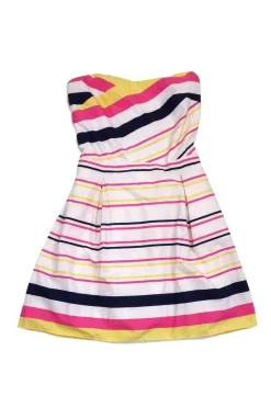 Lilly Pulitzer - Striped Cotton Strapless Dress Sz 12