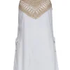 Lilly Pulitzer - White & Gold Embroidered Sleeveless Romper w/ Overlay Sz 6