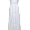 Lilly Pulitzer - White Tired "Ivie" Maxi w/ Lace Trim & Ruffle Sleeves Sz 4