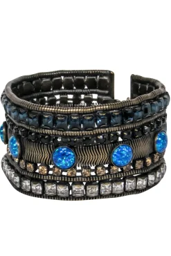 Lionette - Bronze Jeweled Wide Bracelet