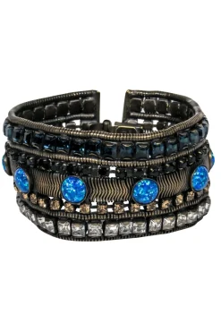 Lionette - Bronze Jeweled Wide Bracelet