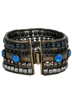 Lionette - Bronze Jeweled Wide Bracelet