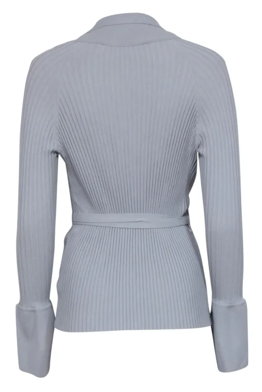 Live the Process - Grey Ribbed Wrap Top Sz M