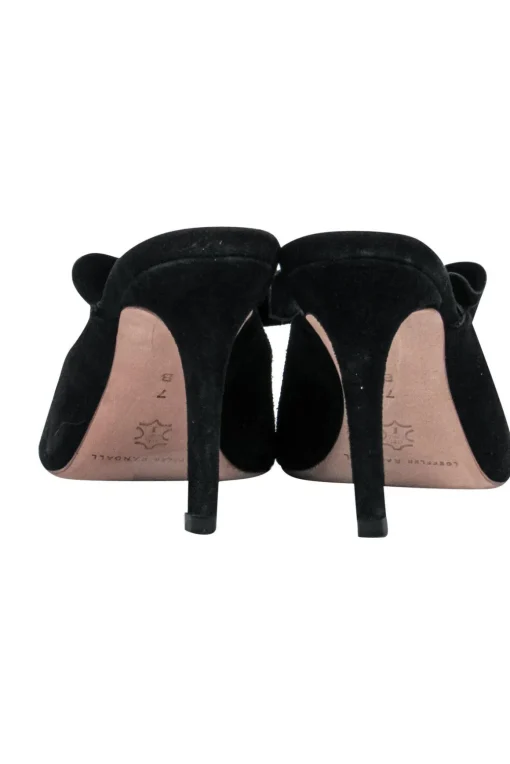 Loeffler Randall - Black Suede Ruffle Mule Heels Sz 7