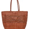 Loeffler Randall - Tan Woven "Maya" Handbag w/ Leopard Tie Detail