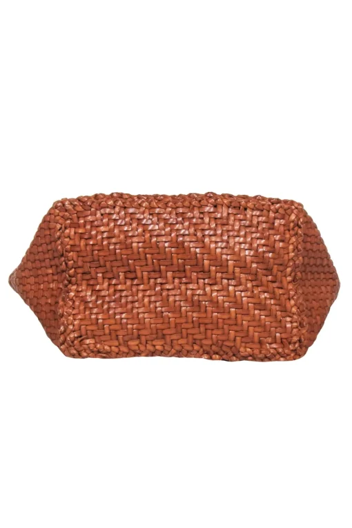 Loeffler Randall - Tan Woven "Maya" Handbag w/ Leopard Tie Detail
