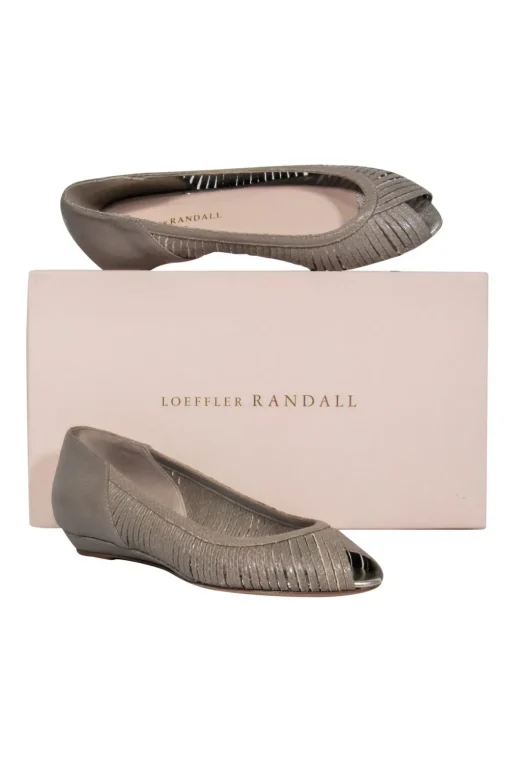 Loeffler Randall - Taupe Open Toe Leather Flats Sz 7