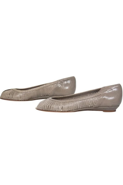 Loeffler Randall - Taupe Open Toe Leather Flats Sz 7