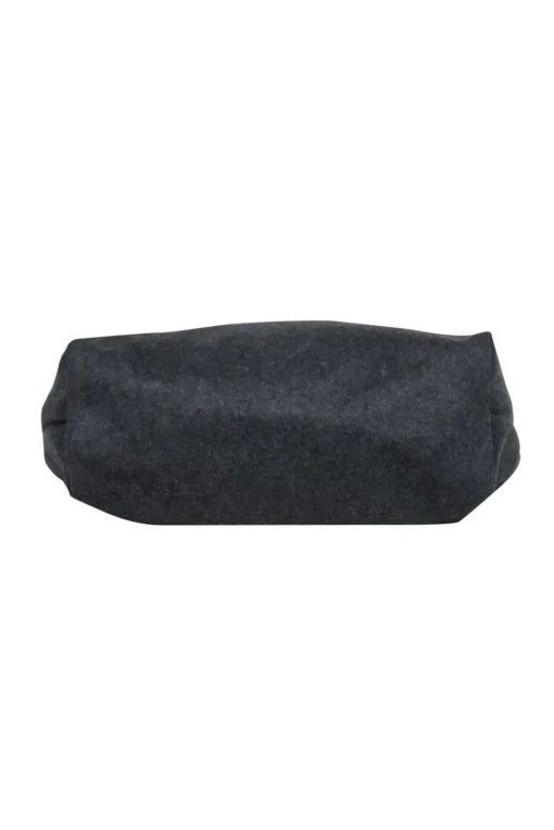 Longchamp - Dark Grey Wool Snap “Victoire” Tote w/ Embroidered Logo