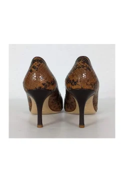 Longchamp - Tan & Brown Embossed Pumps Sz 7