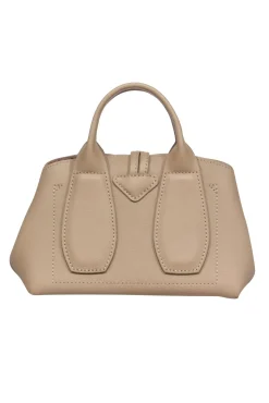 Longchamp - Taupe Leather Mini Crossbody Purse