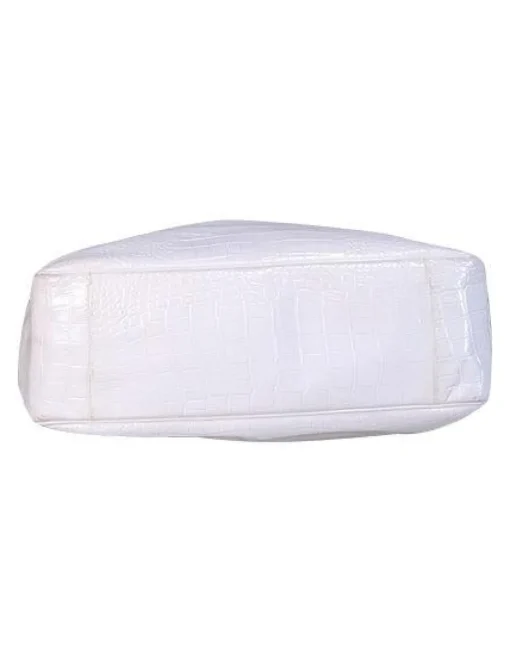 Longchamp - White Embossed Patent Leather Handbag