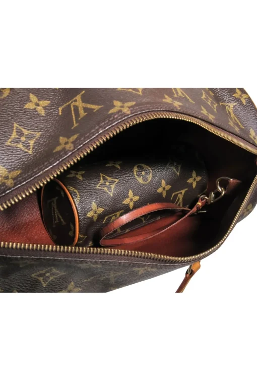 Louis Vuitton - Brown Leather Barrel-Style Bag w/ Mini Pouch