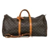 Louis Vuitton - Brown Monogram Bandoulière Keepall 60 w/ Luggage Tag