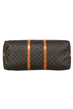 Louis Vuitton - Brown Monogram Bandoulière Keepall 60 w/ Luggage Tag