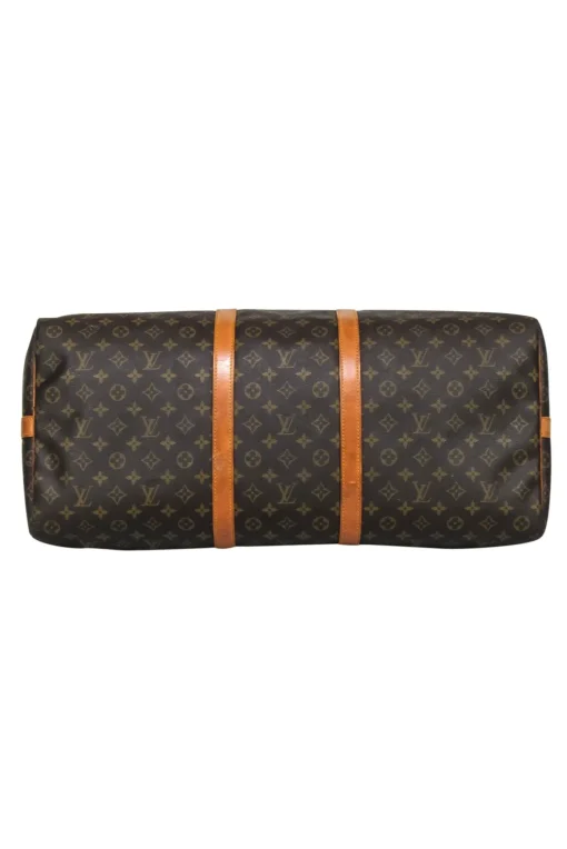 Louis Vuitton - Brown Monogram Bandoulière Keepall 60 w/ Luggage Tag
