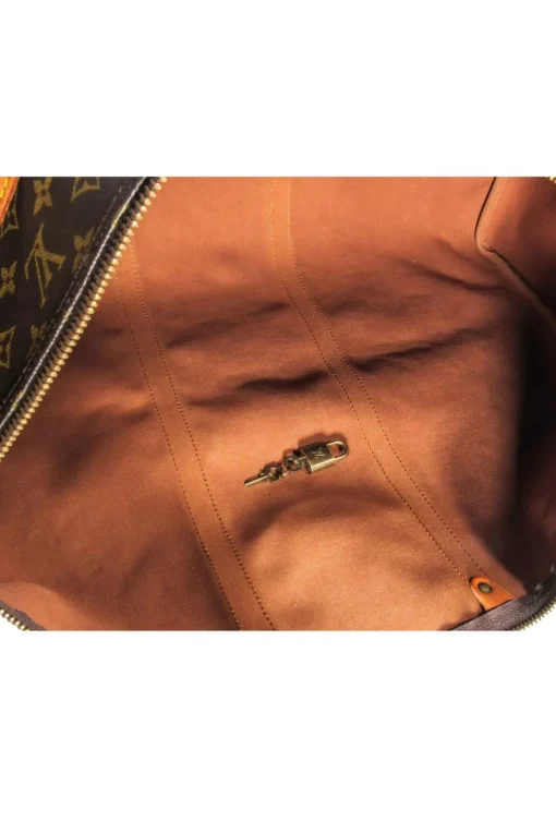 Louis Vuitton - Brown Monogram Bandoulière Keepall 60 w/ Luggage Tag