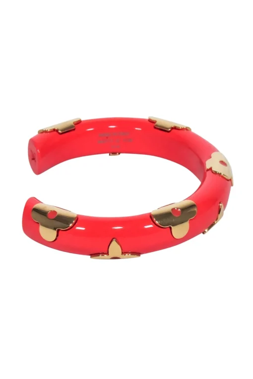 Louis Vuitton - Dark Coral Orange & Gold "Daily" Bracelet