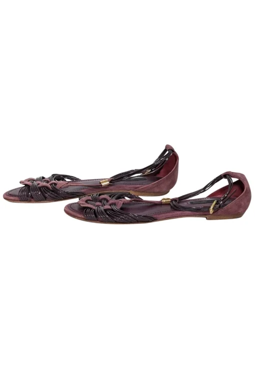 Louis Vuitton - Plum Purple Leather & Suede Strappy Sandals Sz 9