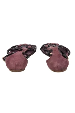 Louis Vuitton - Plum Purple Leather & Suede Strappy Sandals Sz 9