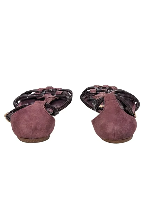 Louis Vuitton - Plum Purple Leather & Suede Strappy Sandals Sz 9