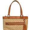 Louis Vuitton - Tan & Beige Logo Midsize Tote Purse