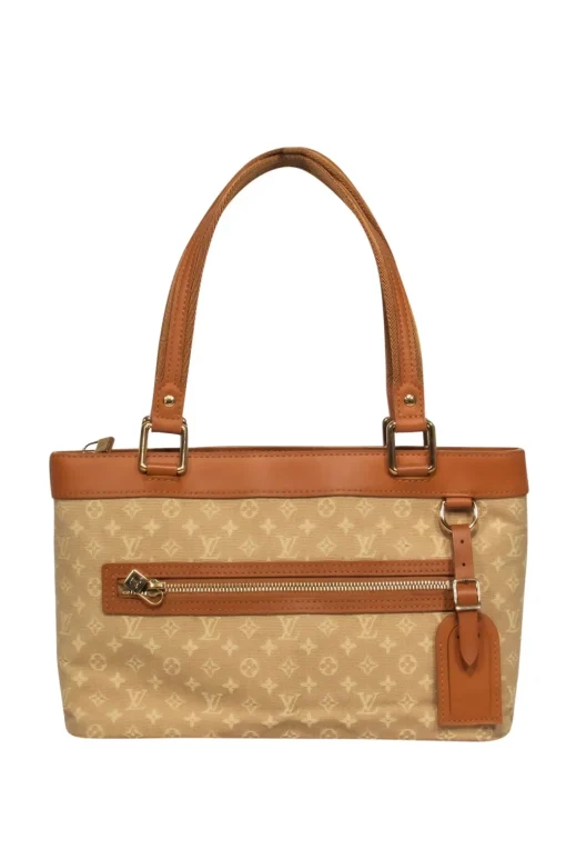 Louis Vuitton - Tan & Beige Logo Midsize Tote Purse