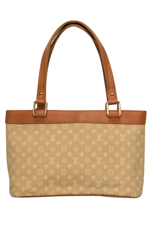 Louis Vuitton - Tan & Beige Logo Midsize Tote Purse